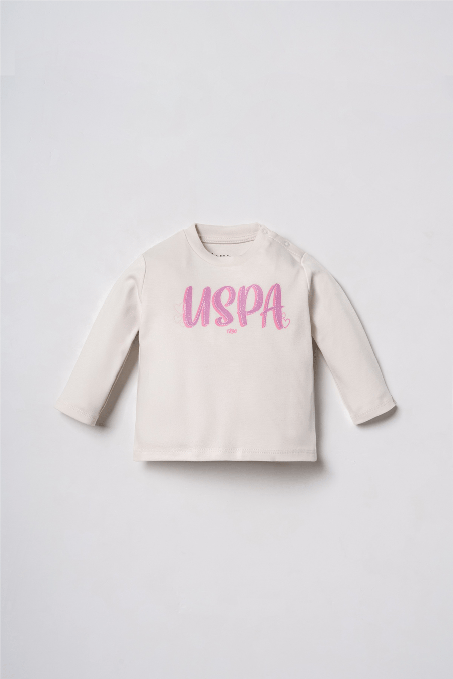 U.S. Polo Assn. Nakışlı Kız Bebek EşofmanTakım 6-36 Ay Ekru