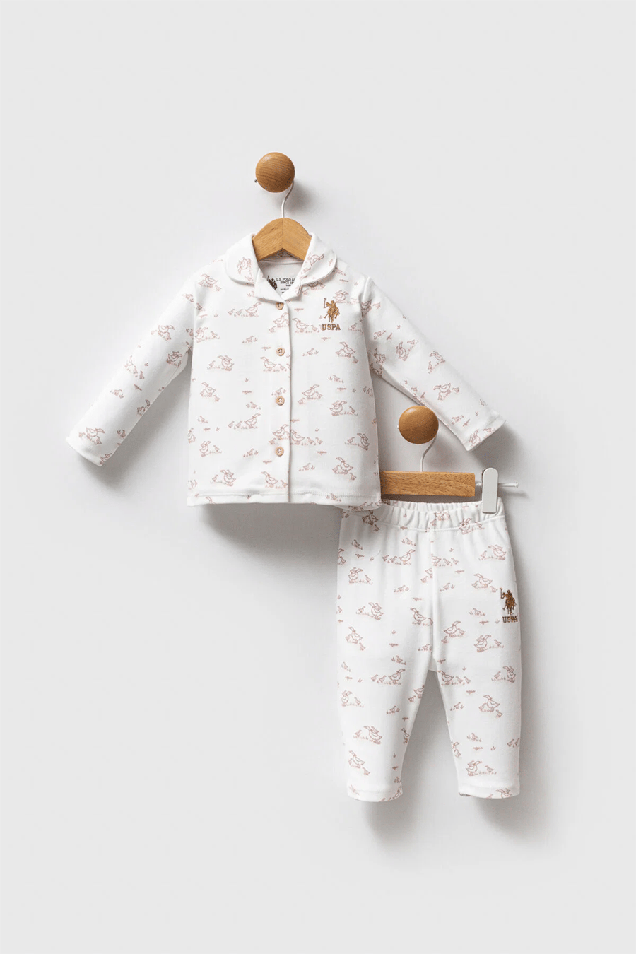 U.S. Polo Assn. Kız Bebek Pamuklu Regular Fit Takımı 6-36 Ay Beyaz