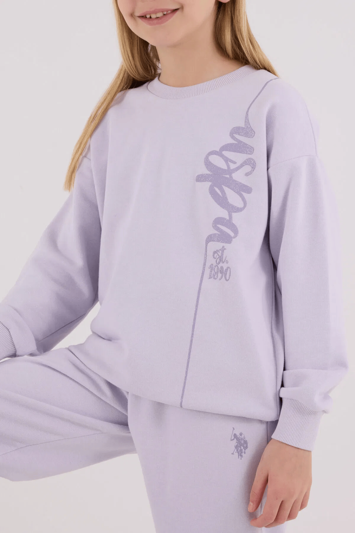 US Polo Assn Kız Çocuk EşofmanTakım 4-8 Yaş Lila