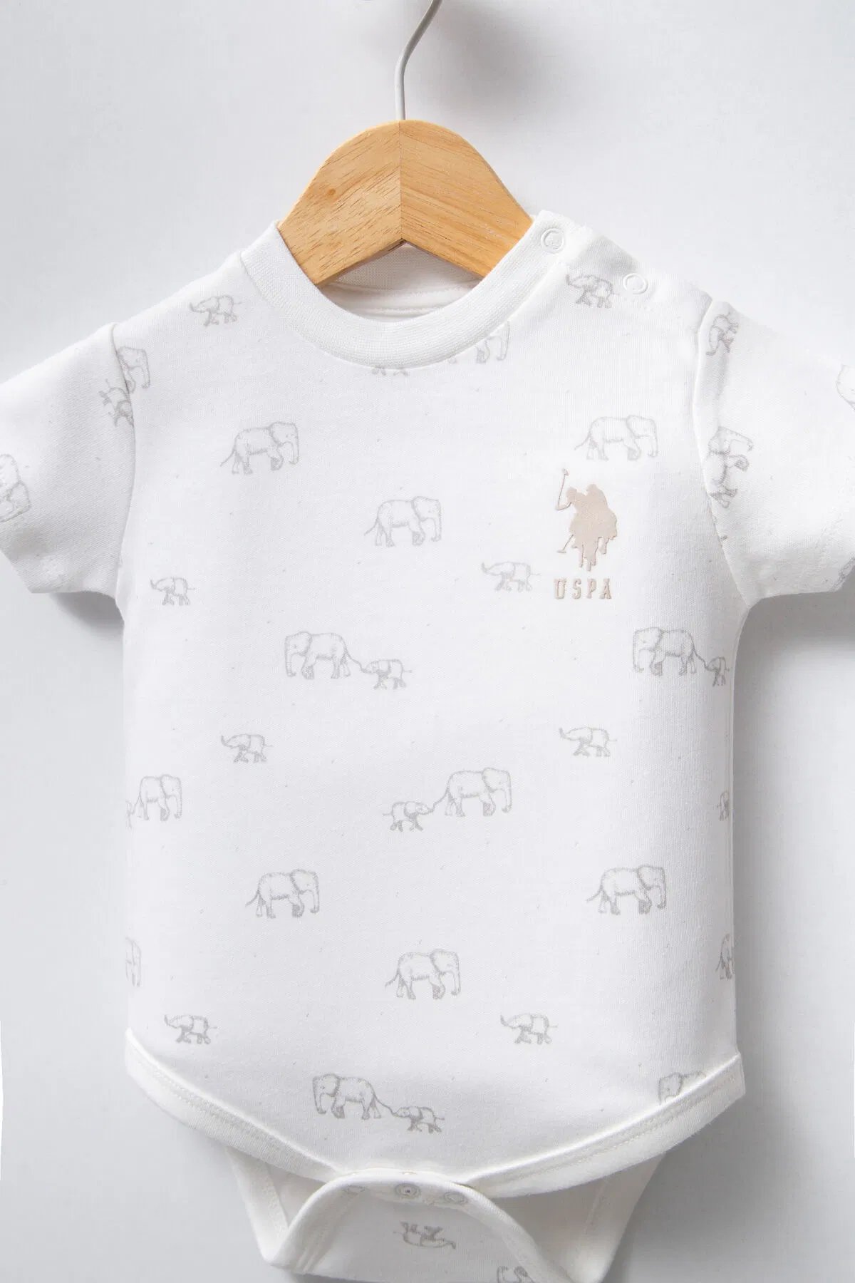 Us Polo Erkek Bebek 3'Lü Zıbın 0-24 Ay Ekru