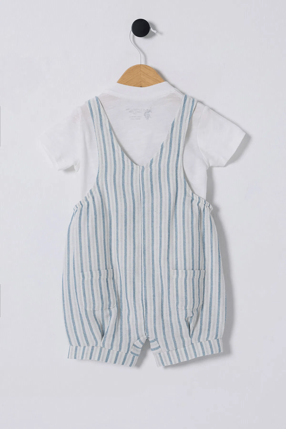 Us Polo Erkek Bebek Şortlu Tulum Takım 1-3 Yaş Beyaz