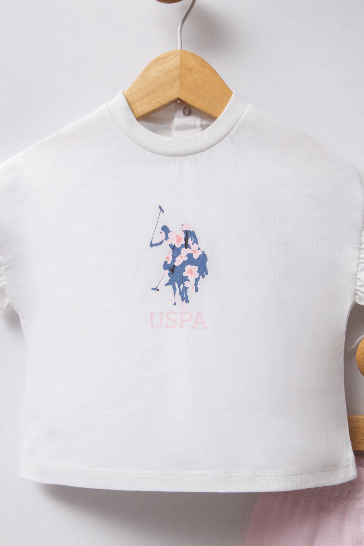 Us Polo Kız Bebek Pantolonlu Takım 6-36 Ay Ekru