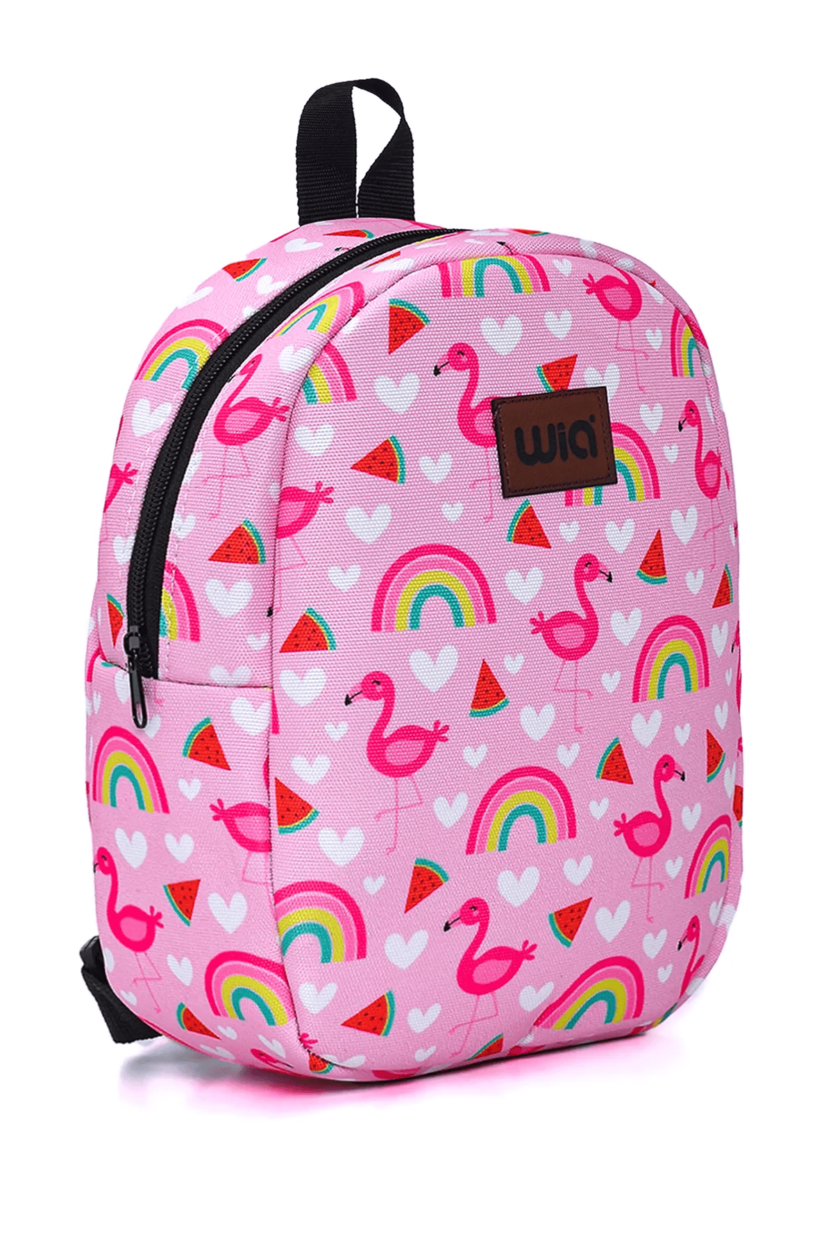 Wia Eğlenceli Baskı Tek Bölmeli Kreş Çanta Pembe