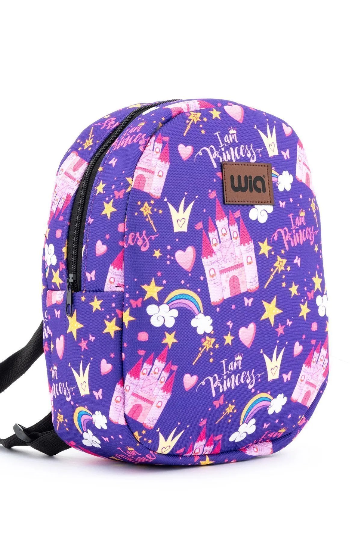 Wia Eğlenceli Baskı Tek Bölmeli Kreş Çanta Mor