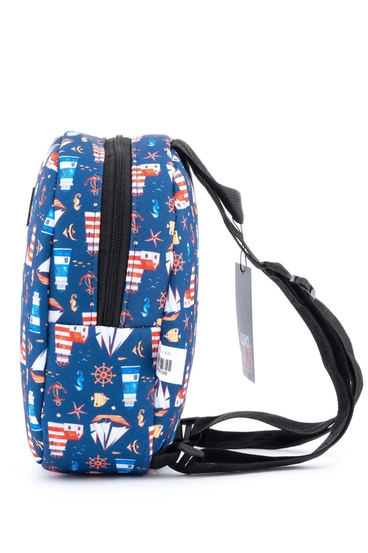 Wia Eğlenceli Baskı Tek Bölmeli Kreş Çanta Lacivert