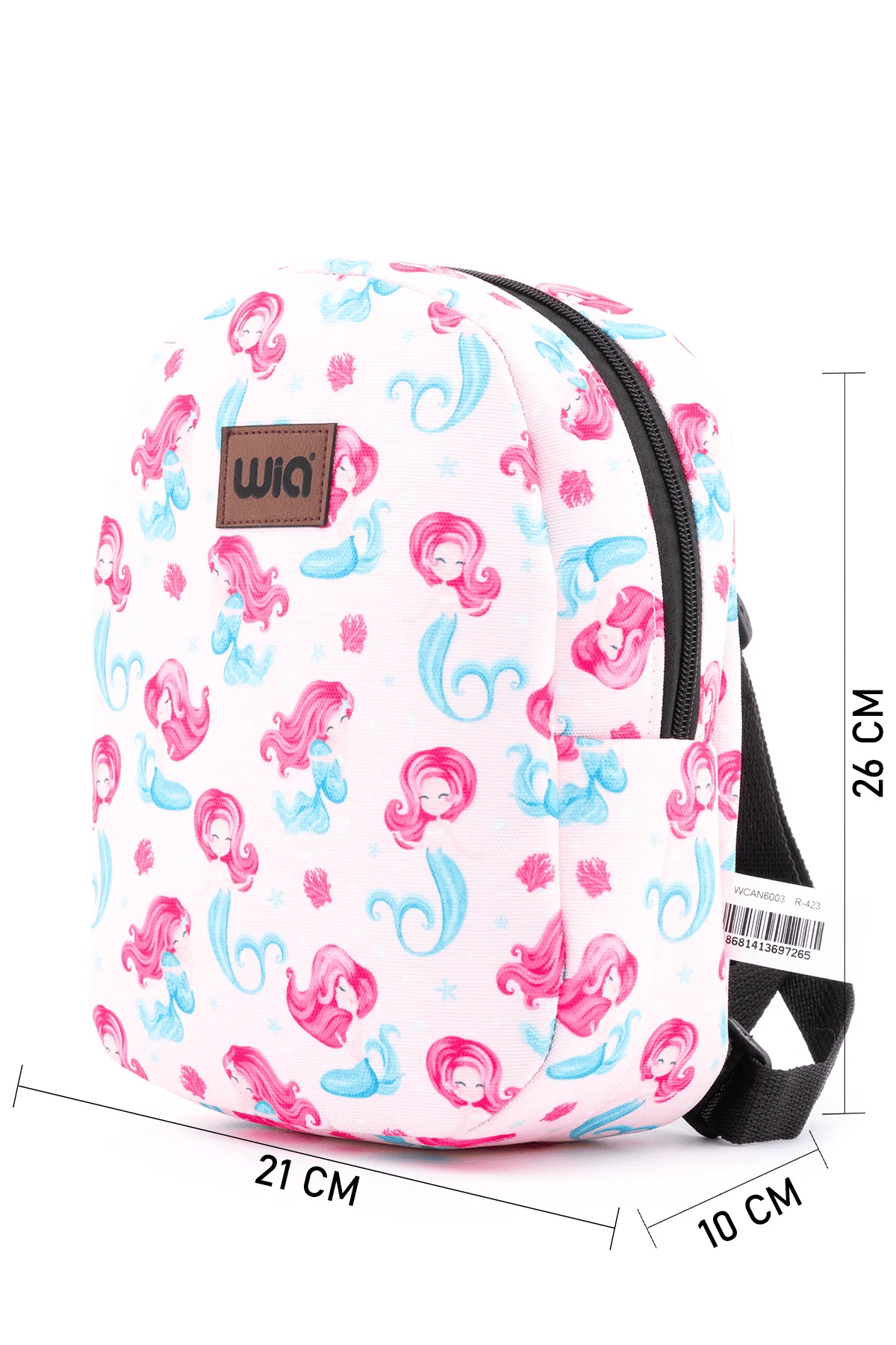 Wia Eğlenceli Baskı Tek Bölmeli Kreş Çanta Açık pembe