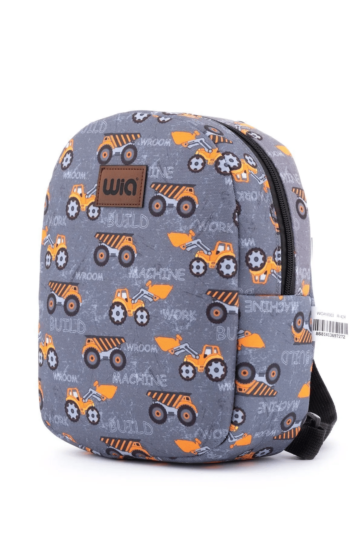 Wia Eğlenceli Baskı Tek Bölmeli Kreş Çanta Gri