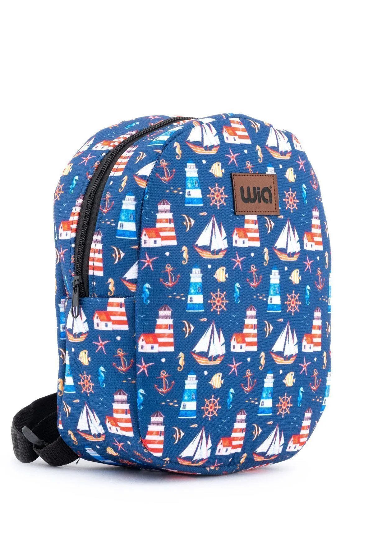 Wia Eğlenceli Baskı Tek Bölmeli Kreş Çanta Lacivert