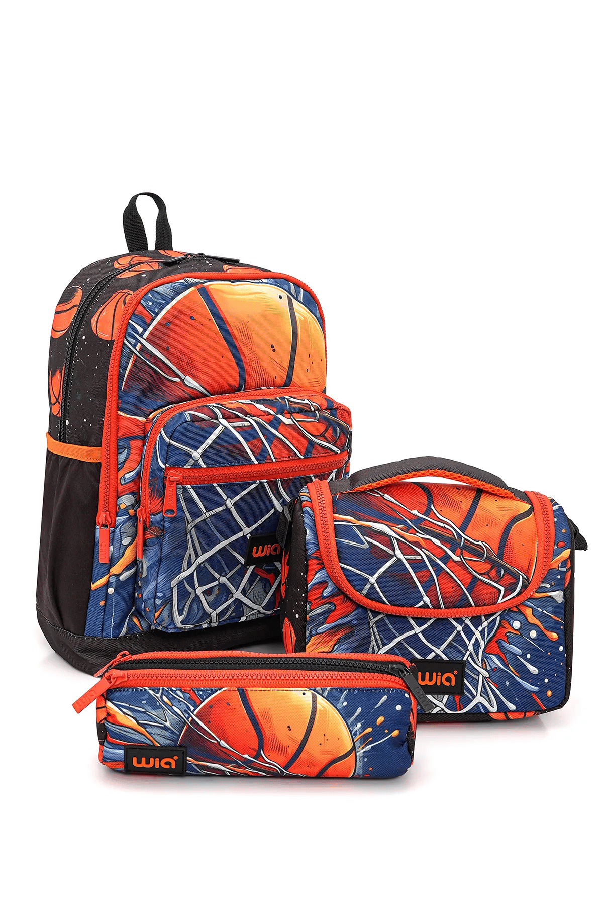 Wia Erkek Çocuk Basketbol Temalı 3'lü Okul Çanta Seti Siyah