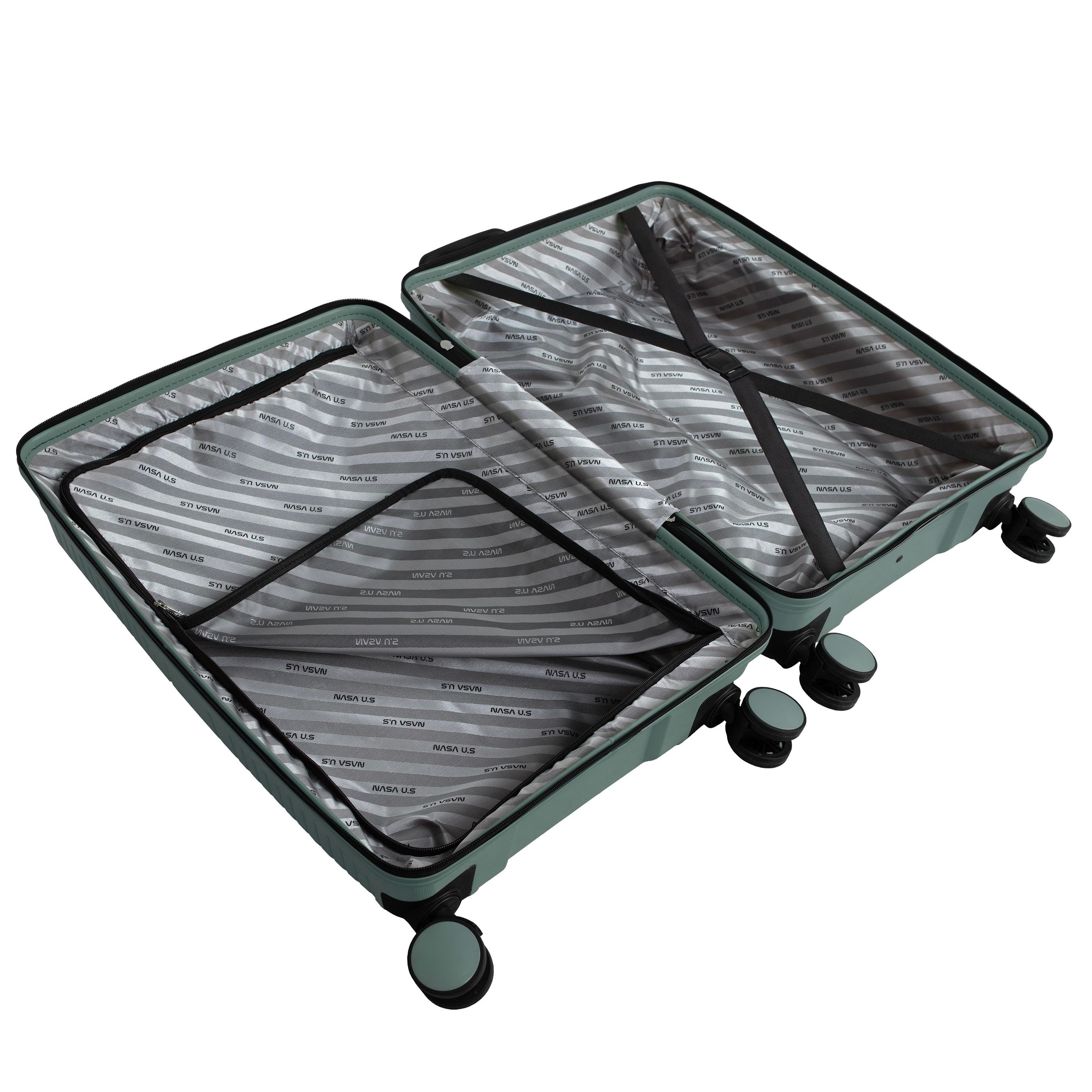 Büyük Orta ve KabinNASA U.S PP - SİLİKON KIRILMAZ 3 LÜ VALİZ SETİ MİNT YEŞİLİ