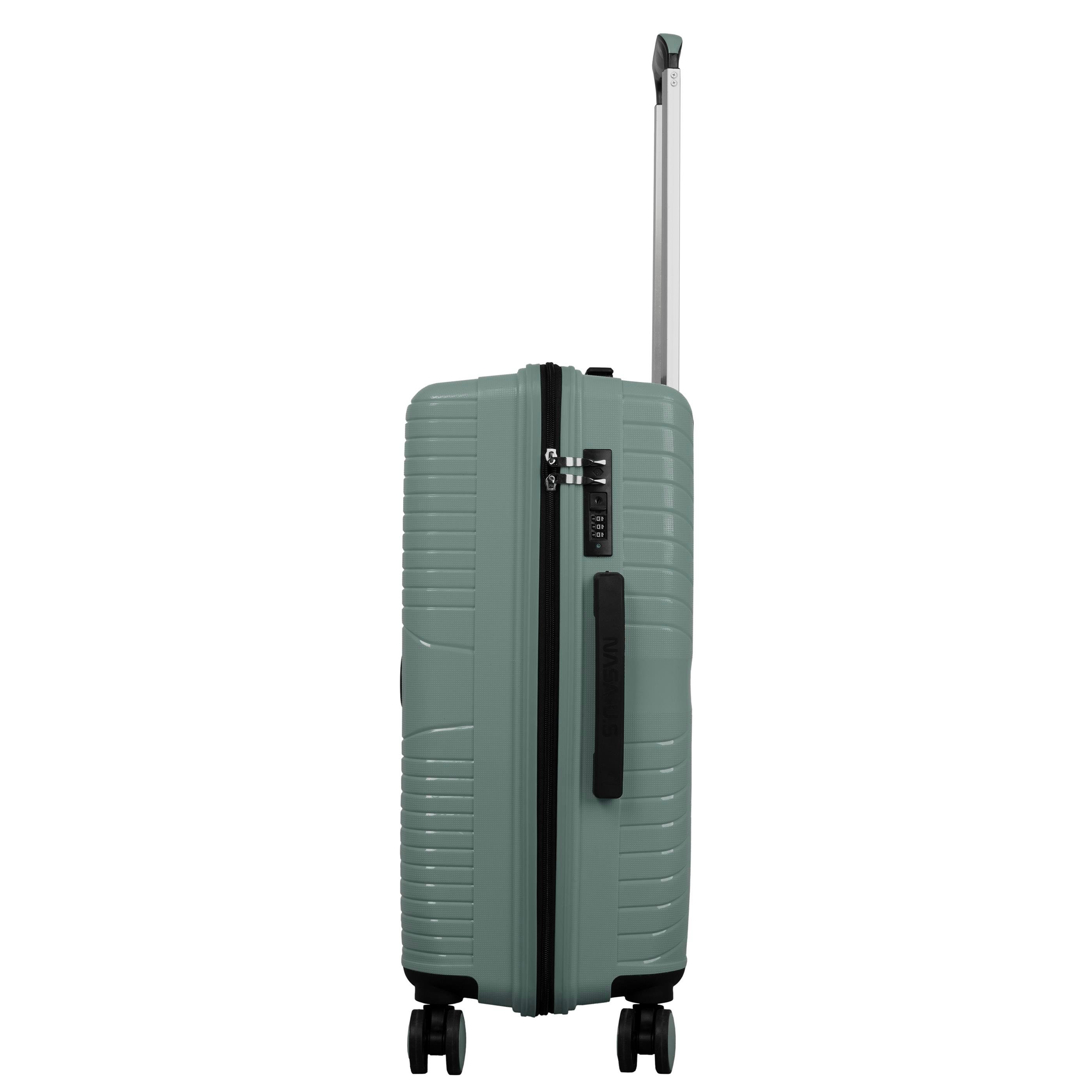 Büyük Orta ve KabinNASA U.S PP - SİLİKON KIRILMAZ 3 LÜ VALİZ SETİ MİNT YEŞİLİ