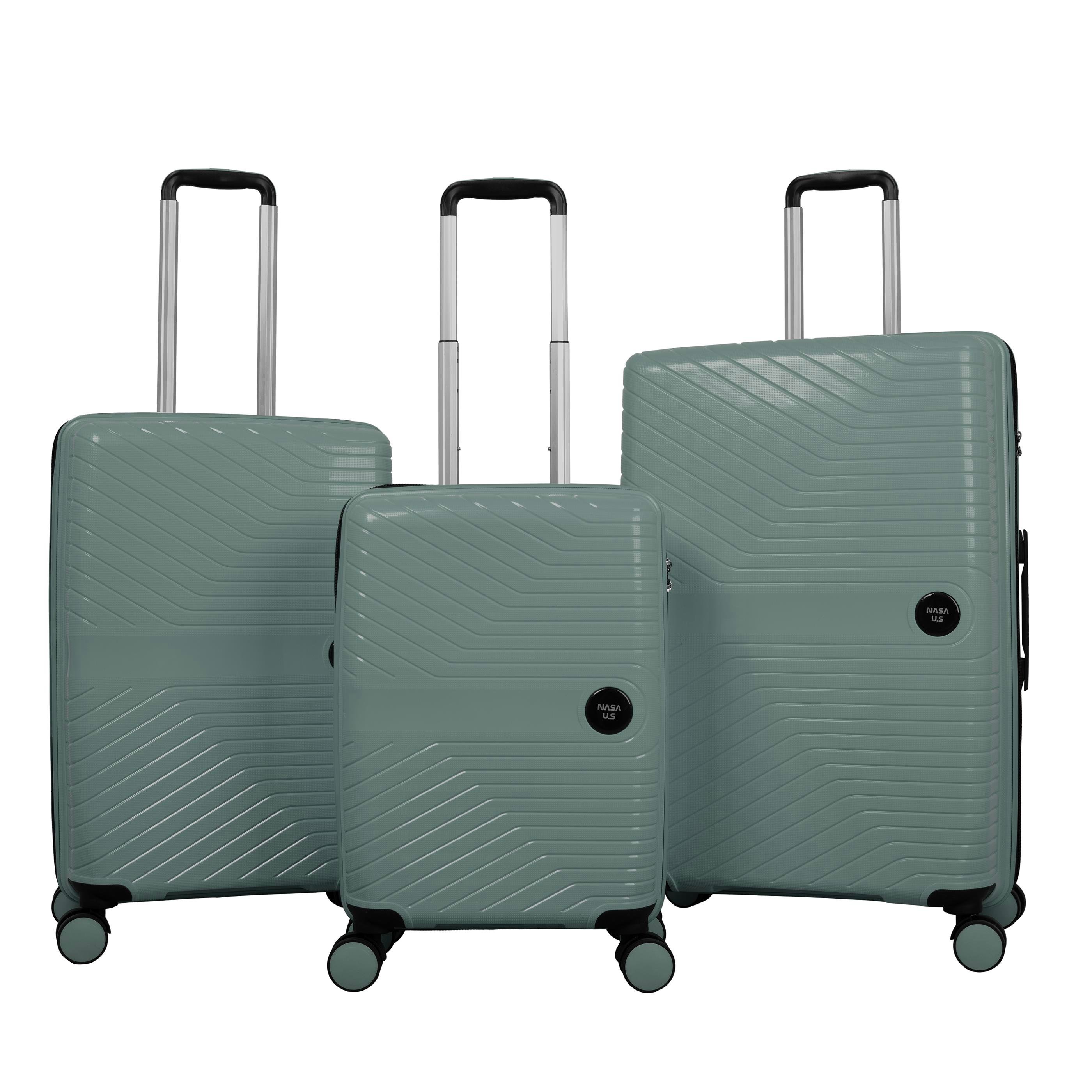 Büyük Orta ve KabinNASA U.S PP - SİLİKON KIRILMAZ 3 LÜ VALİZ SETİ MİNT YEŞİLİ
