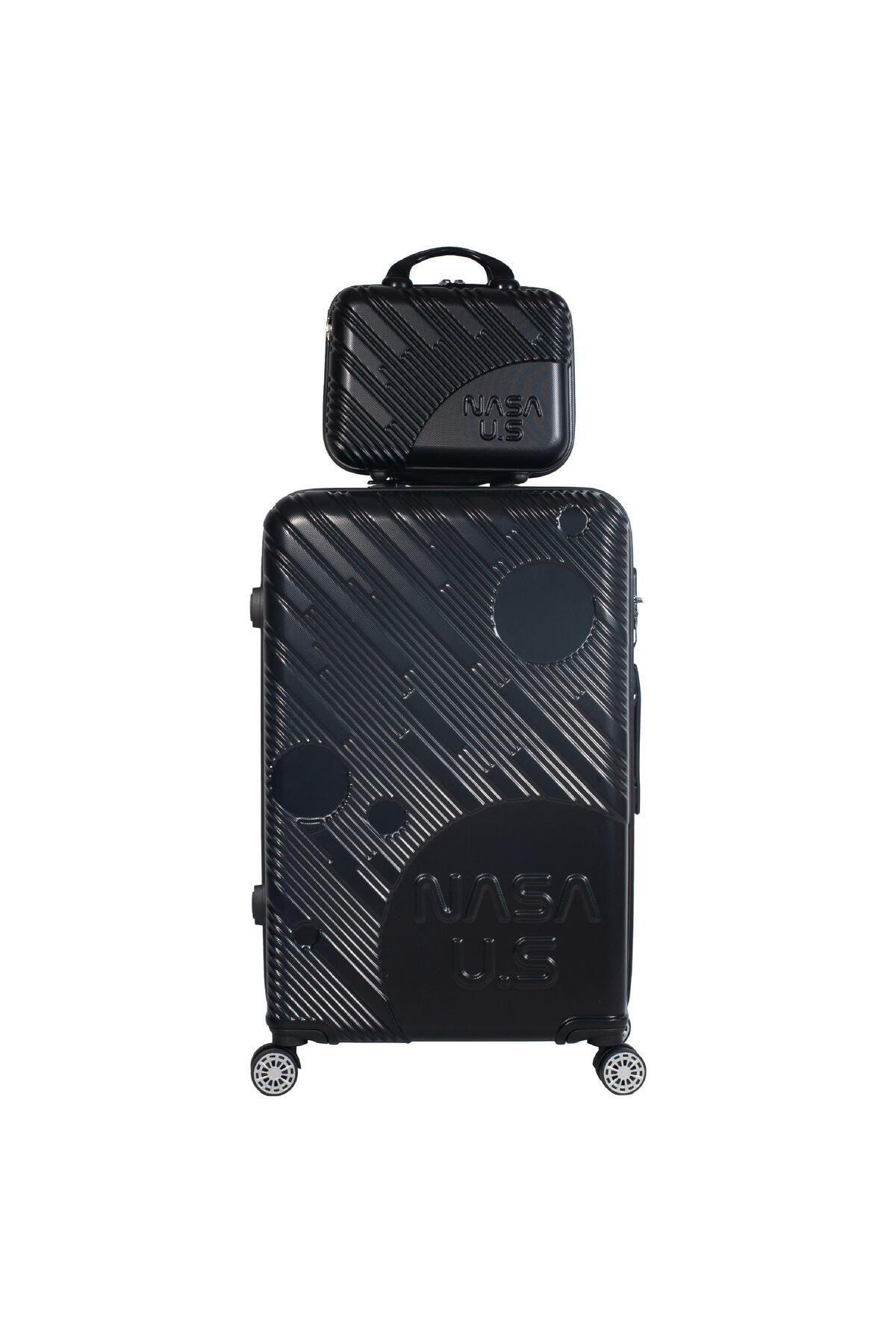 Nasa U.s Space 4 Lü Siyah Valiz Seti (büyük+orta+kabin+makyaj )