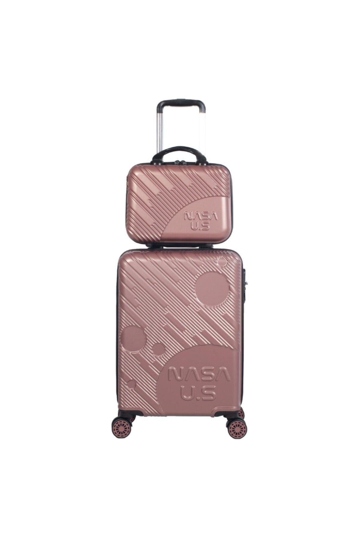 Nasa U.s Space Rose Gold 3 Lü Valiz Seti (orta Kabin Makyaj )