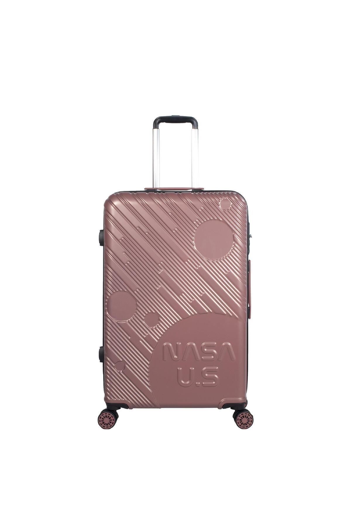 Nasa U.s Space Rose Gold 3 Lü Valiz Seti (büyük Orta Kabin )