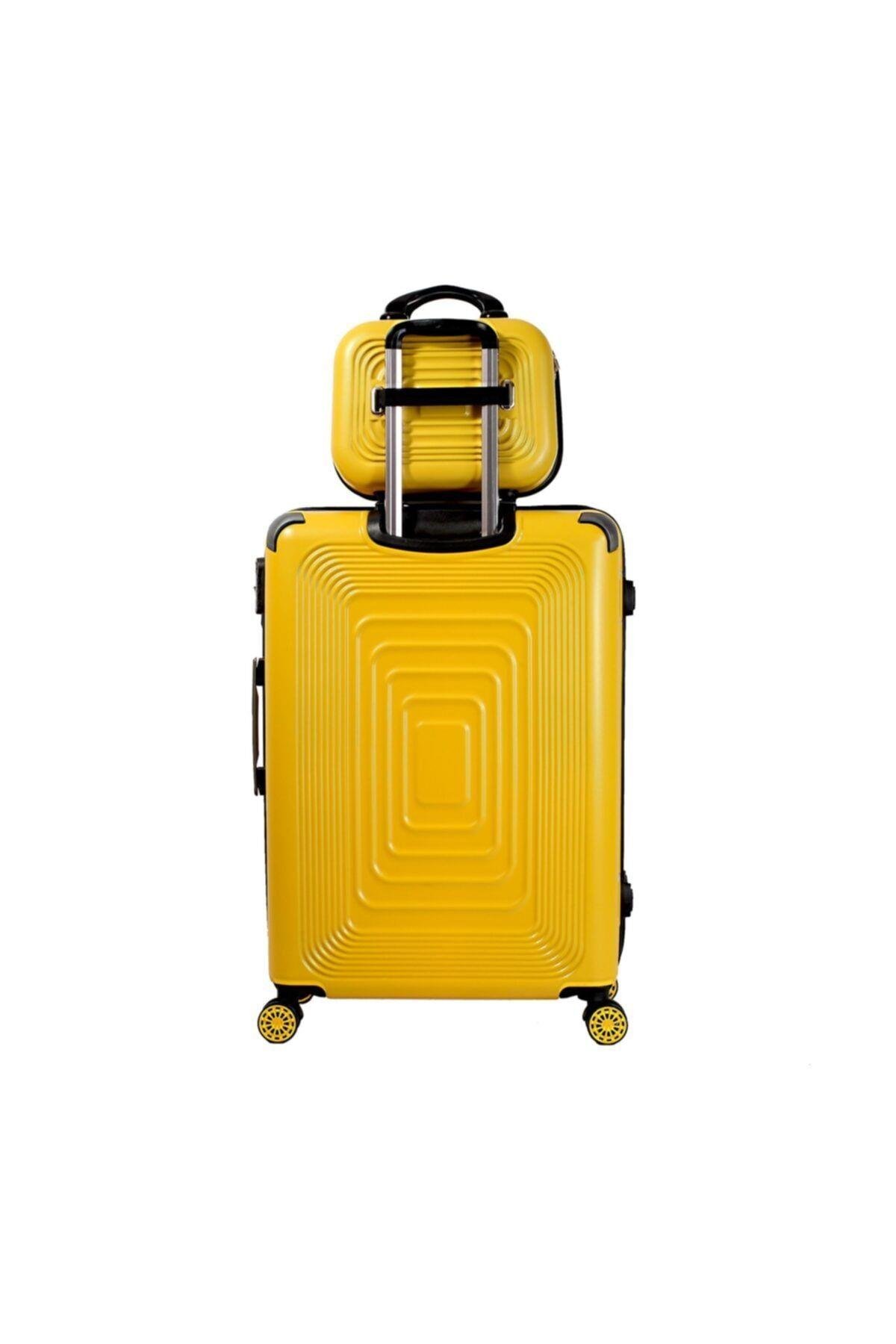 Nasa U.s Ring Sarı 2 Li Valiz Seti ( Kabin + Makyaj )