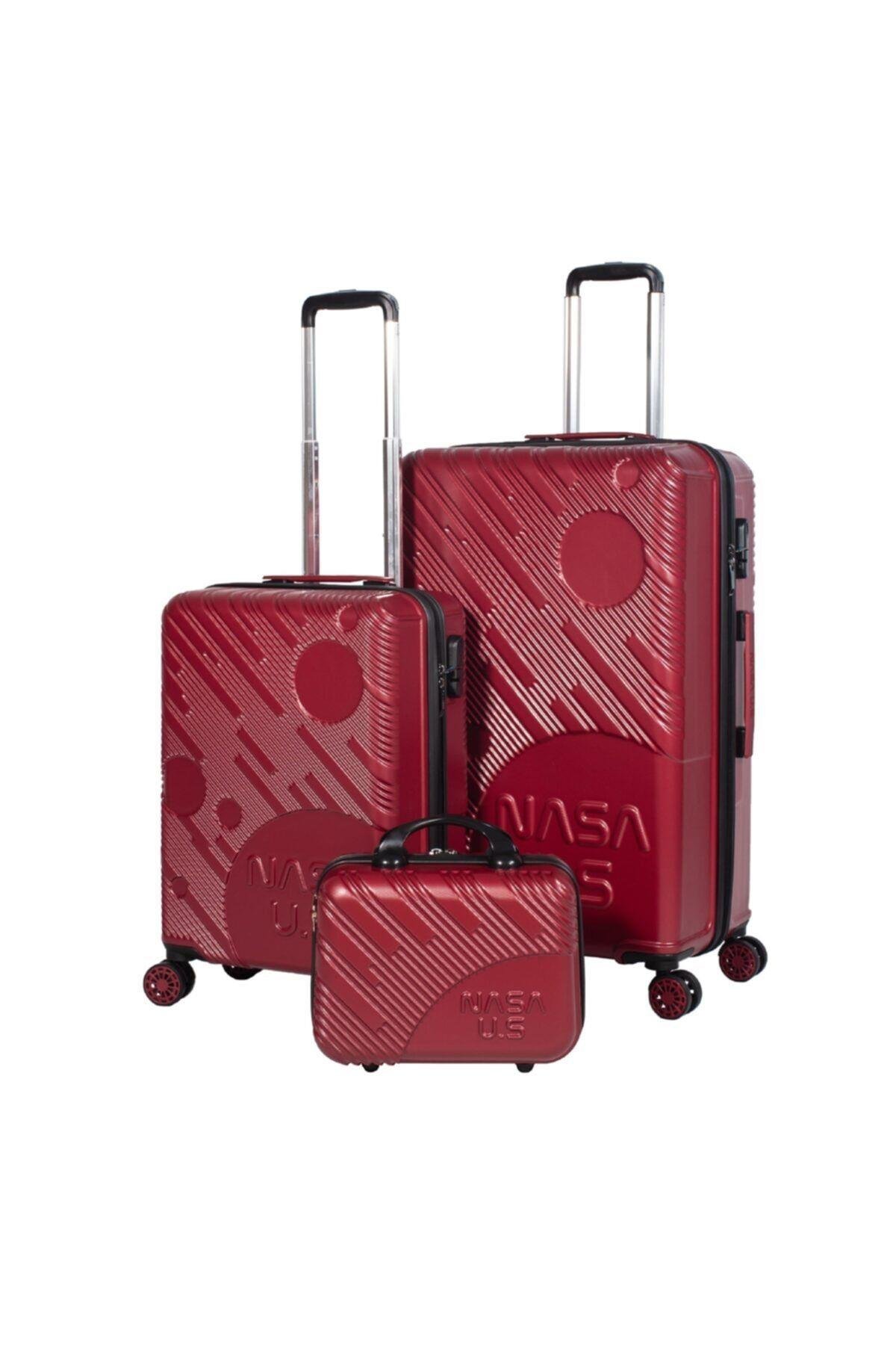 Nasa U.s Space Bordo 3 Lü Valiz Seti (büyük Kabin Makyaj )