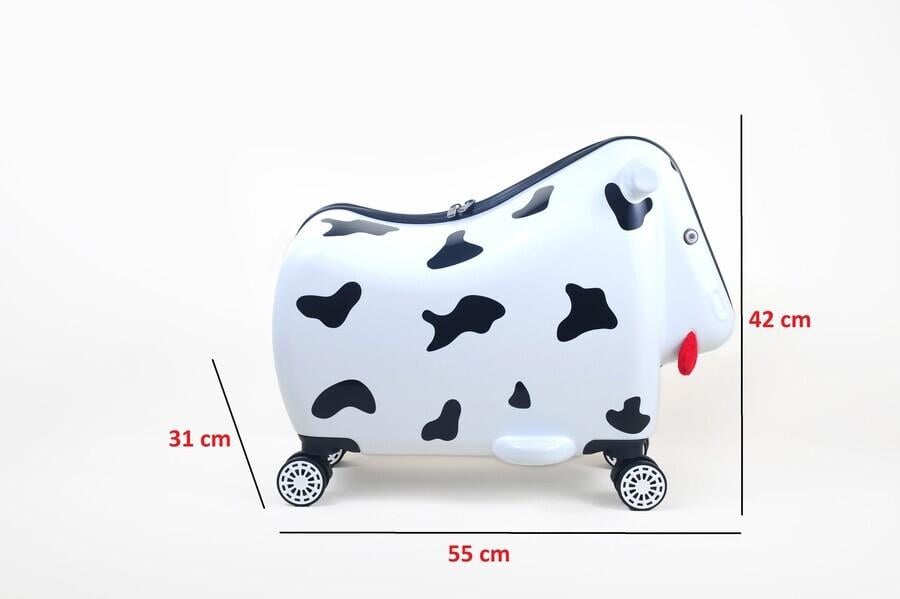 OX Moo Çocuk Valizi Beyaz İnek
