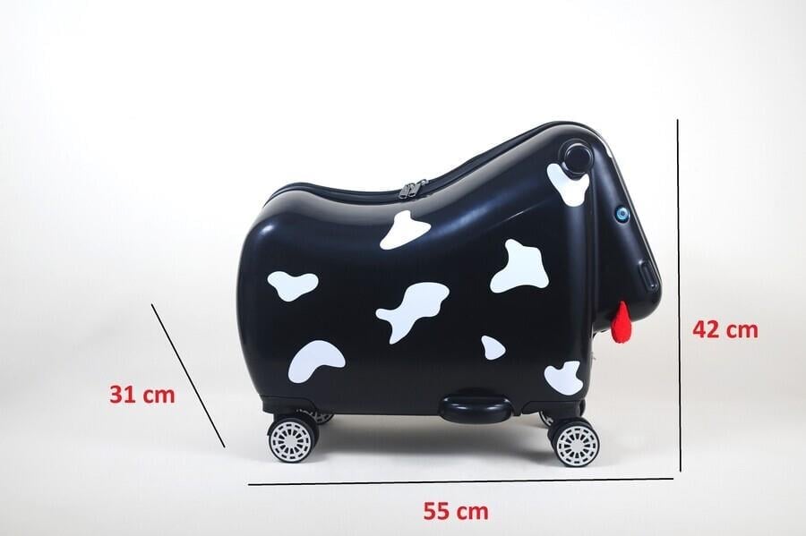 OX Moo Çocuk Valizi Siyah İnek