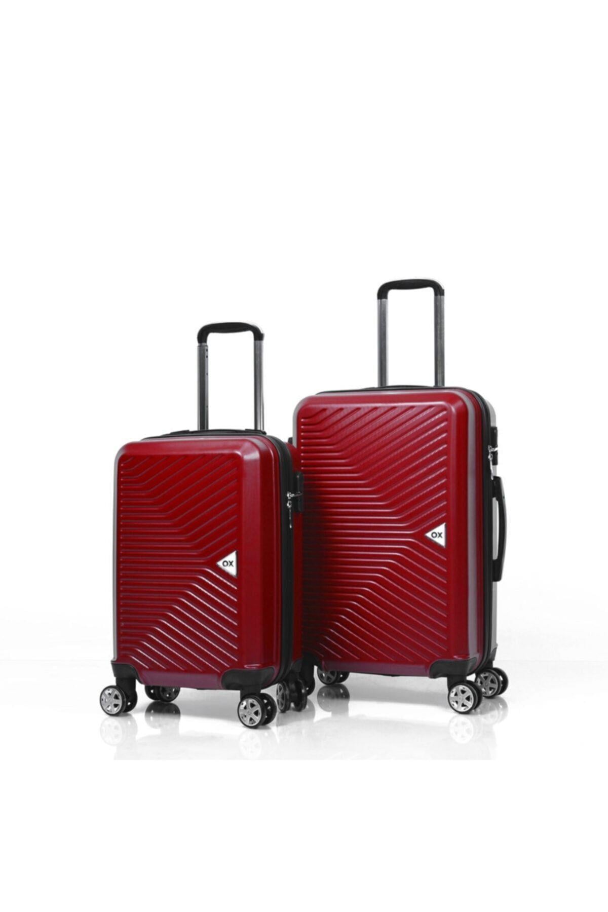 Premium 3 Lü Bordo Valiz Seti ( Orta + Kabin + Makyaj )