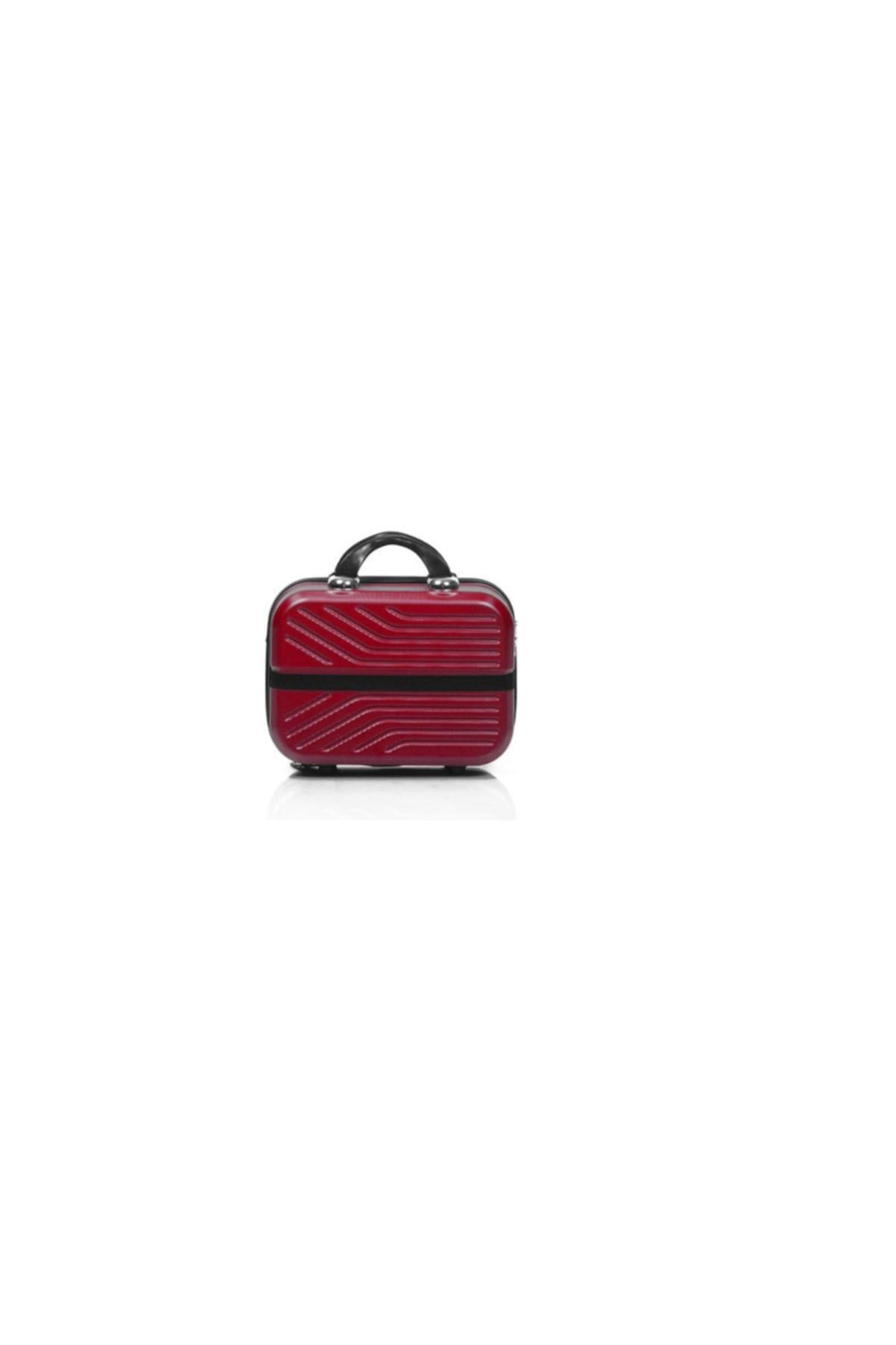 Premium Bordo Makyaj Çantası