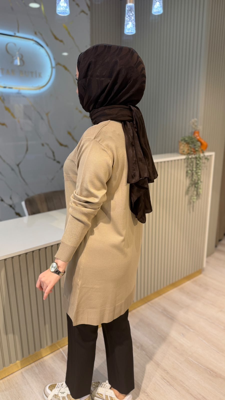 36243 MERSERİZE TUNİK - BEJ