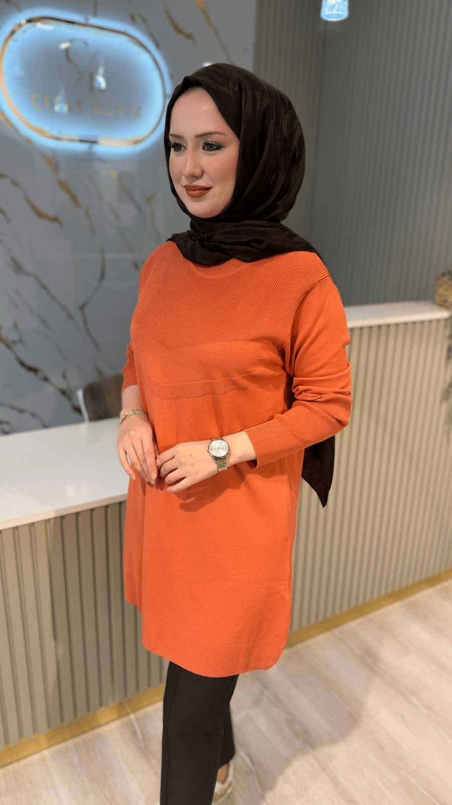 36243 MERSERİZE TUNİK - KİREMİT