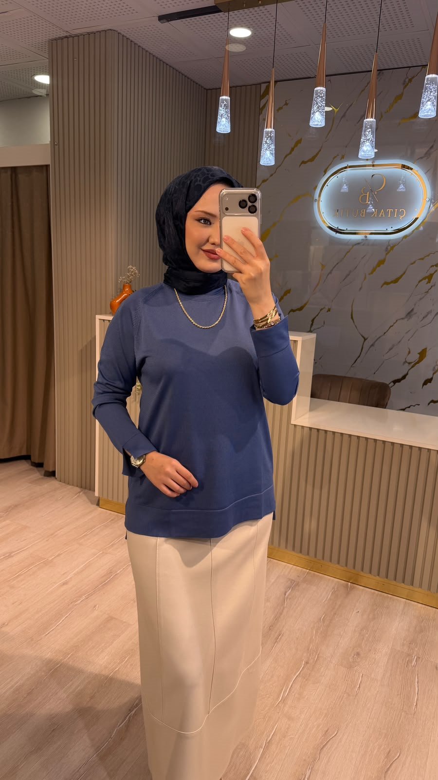 36318 MERSERİZE BLUZ - İNDİGO