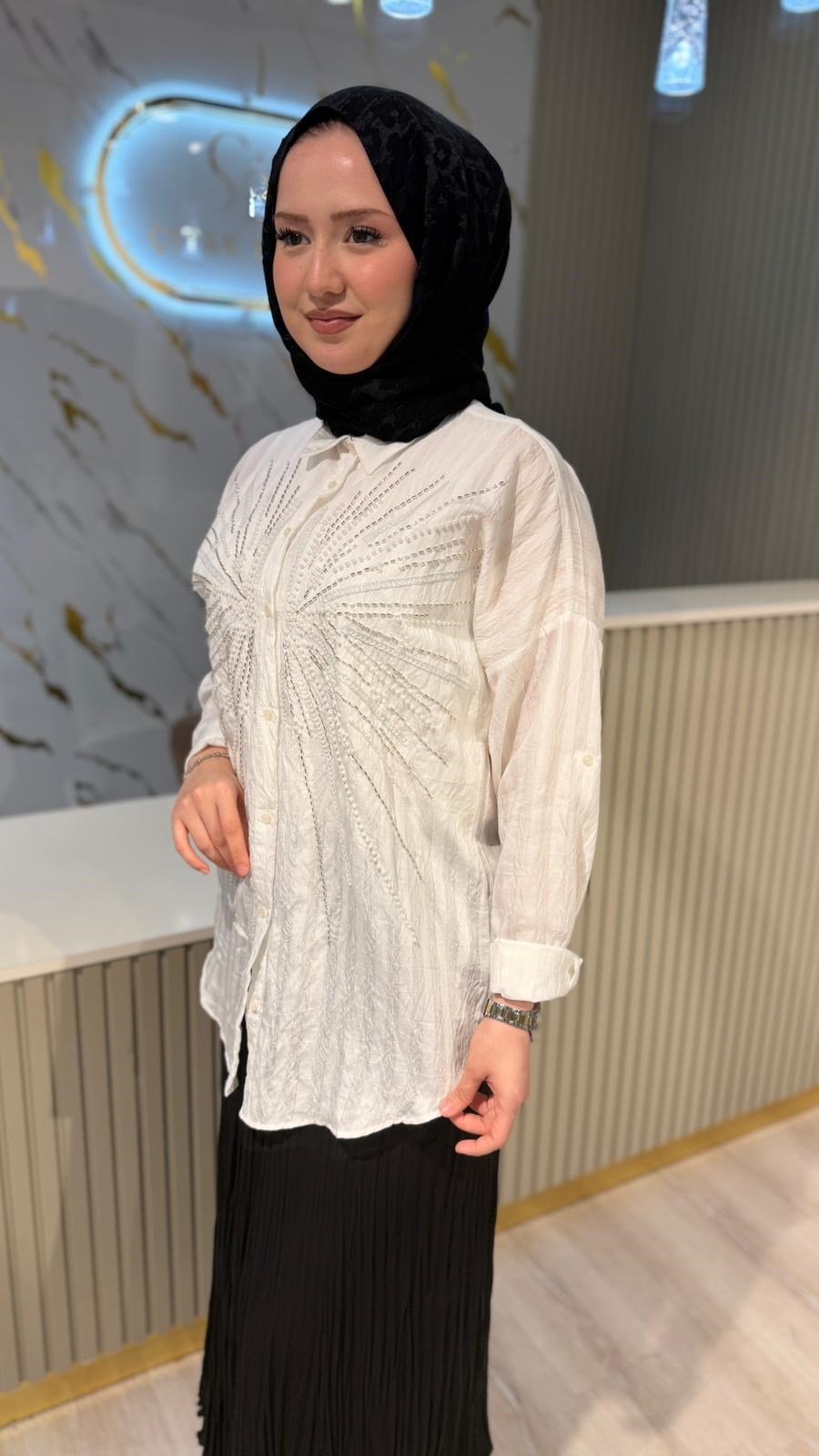 5202 MERİH GÖMLEK - BEYAZ