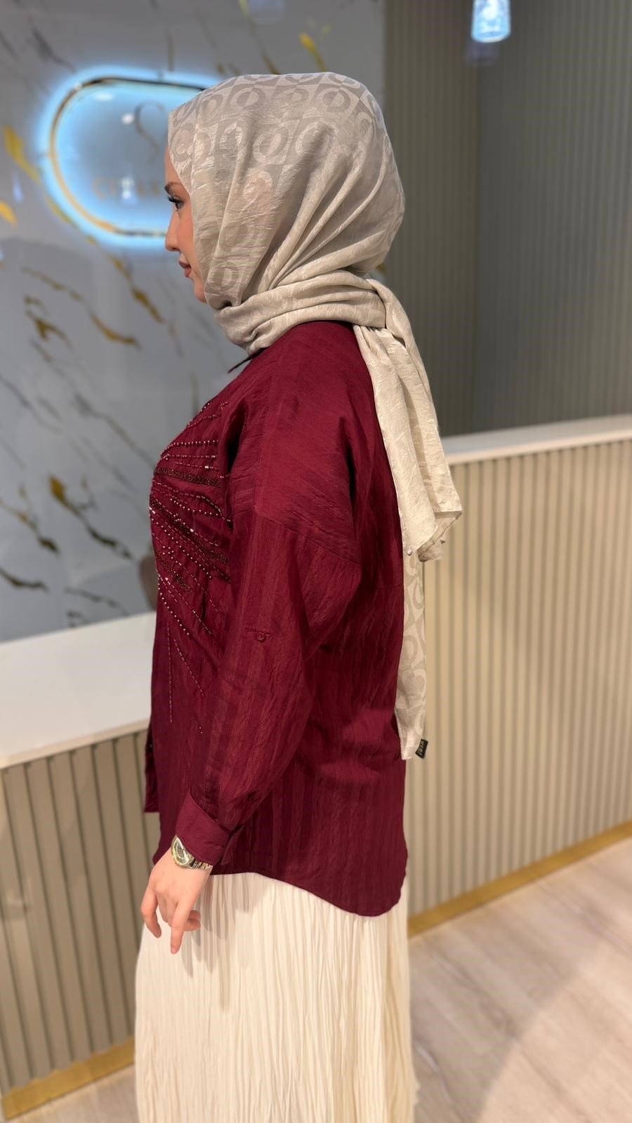 5202 MERİH GÖMLEK - BORDO