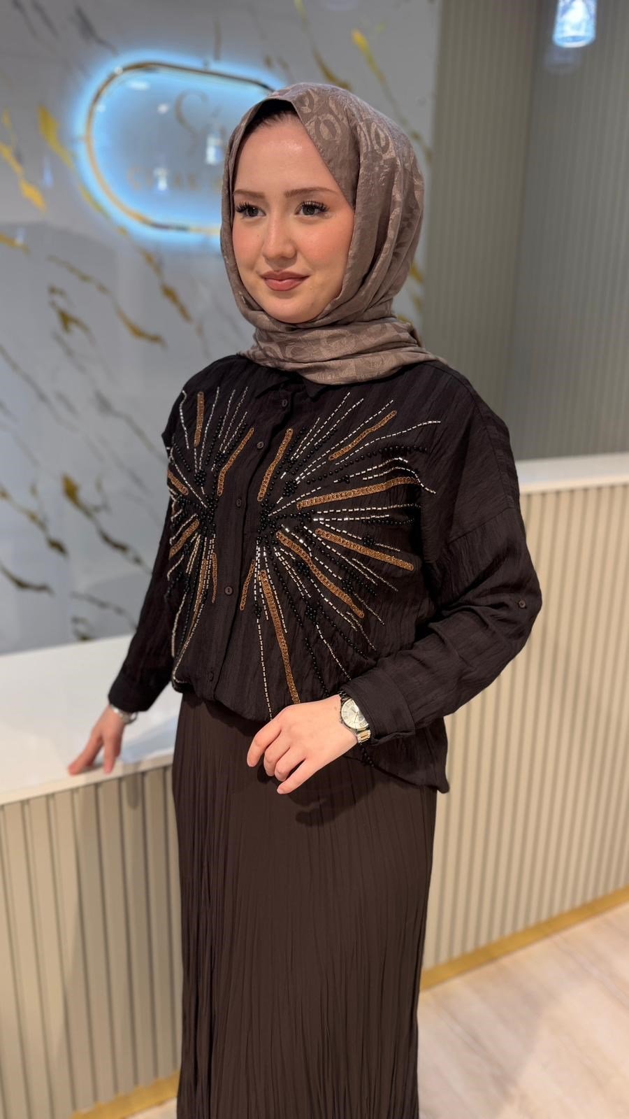 5202 MERİH GÖMLEK - KAHVE