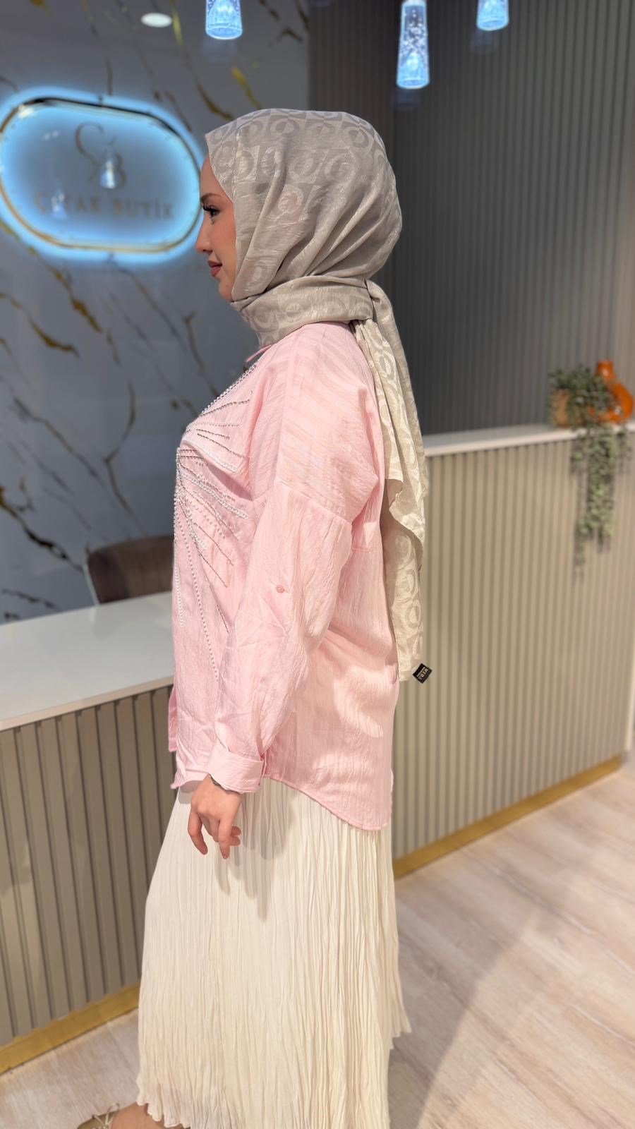 5202 MERİH GÖMLEK - PEMBE