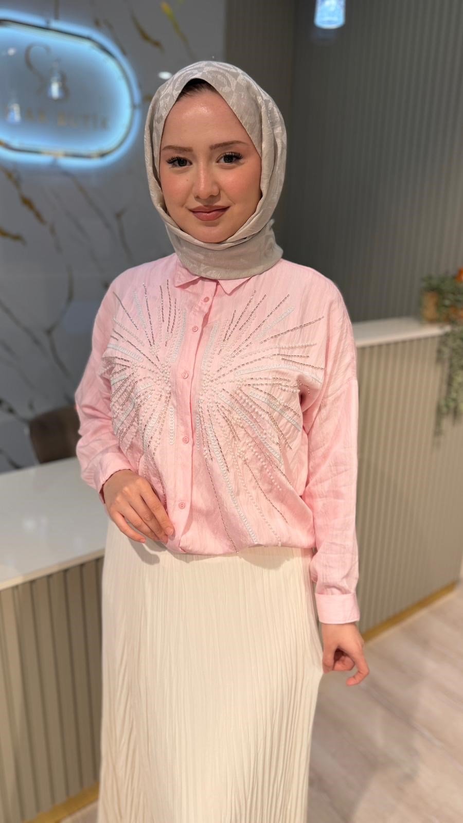 5202 MERİH GÖMLEK - PEMBE