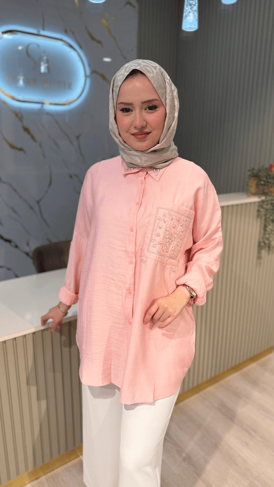 5405 ROSE GÖMLEK - PEMBE