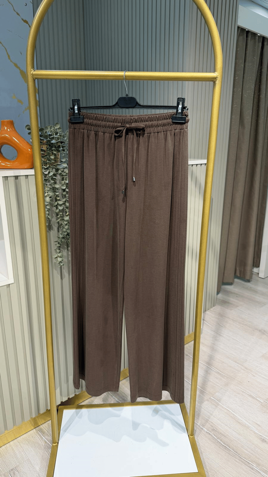 5622 SENTEZ DOHA YANI NERVÜRLÜ PANTOLON-KAHVE