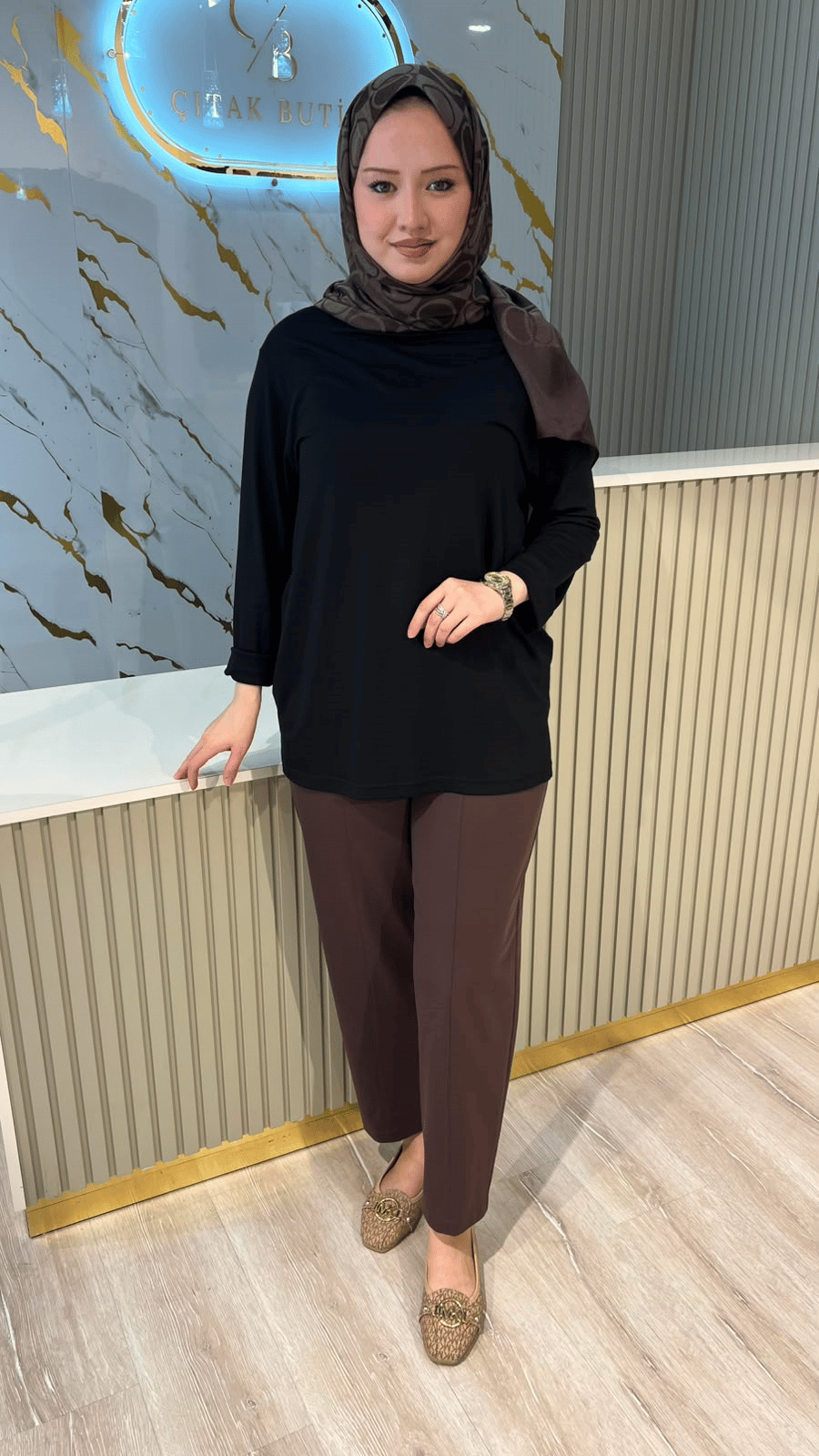 CEREMONY 206 UZUN KOLLU BAMBU TUNIK - SİYAH