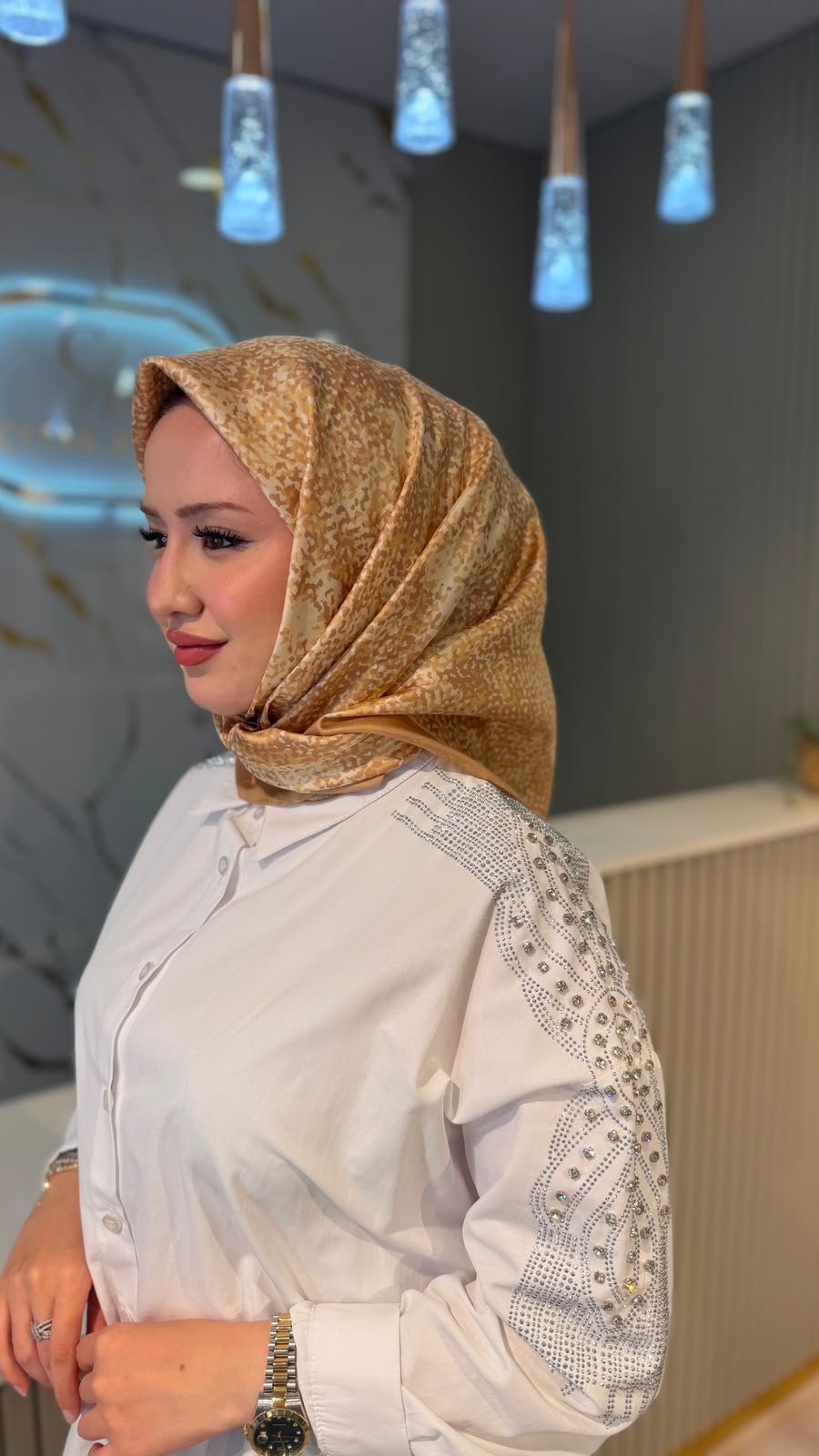 ECHARPE 050  TWİLL İPEK  EŞARP - GOLD