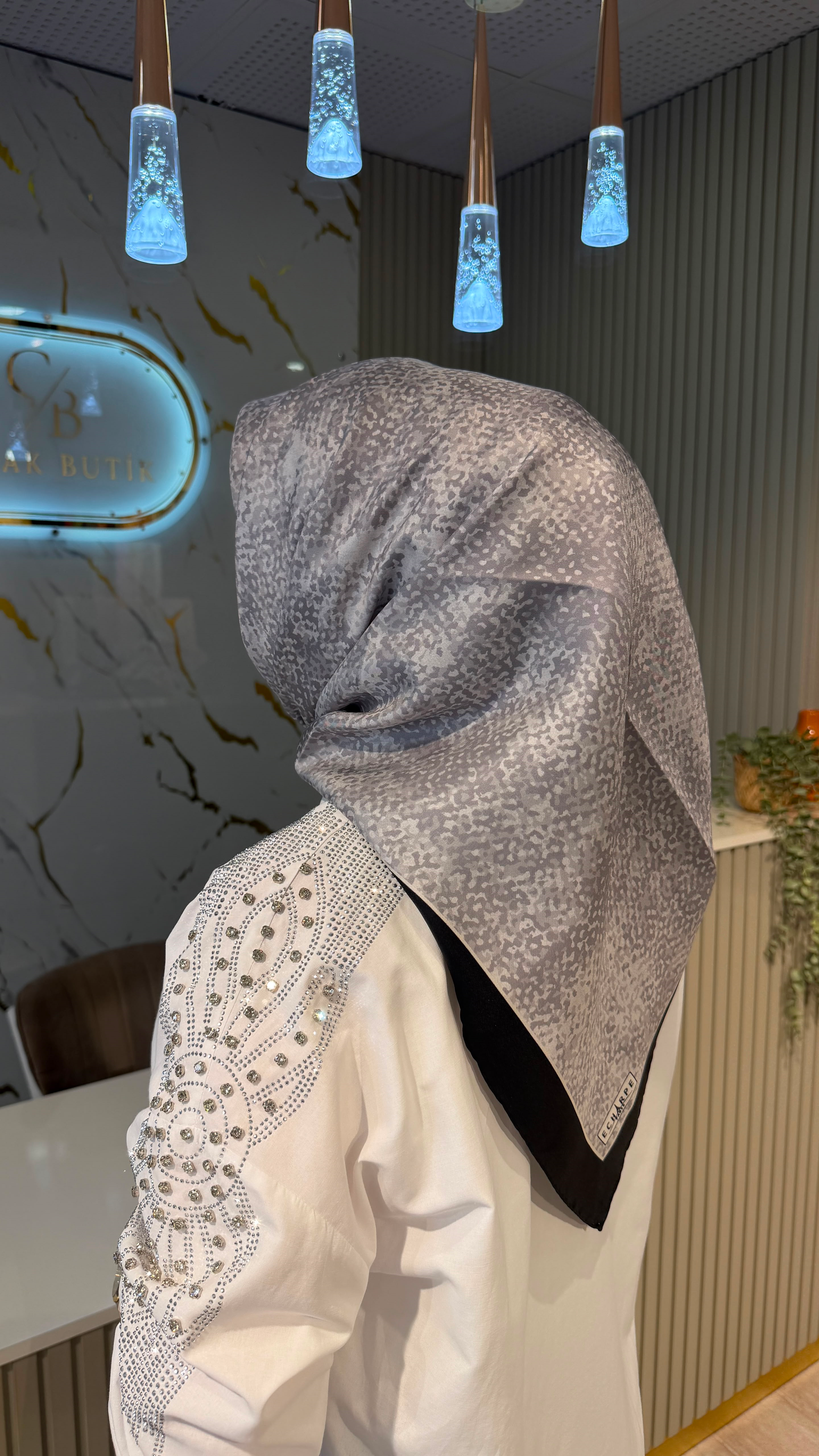 ECHARPE 050 TWİLL İPEK   EŞARP - SİYAH