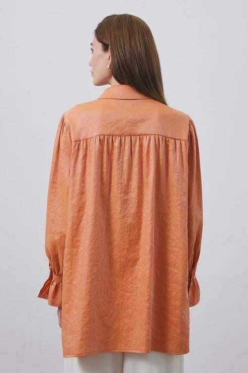 Eva Kol Detaylı Gömlek-Apricot