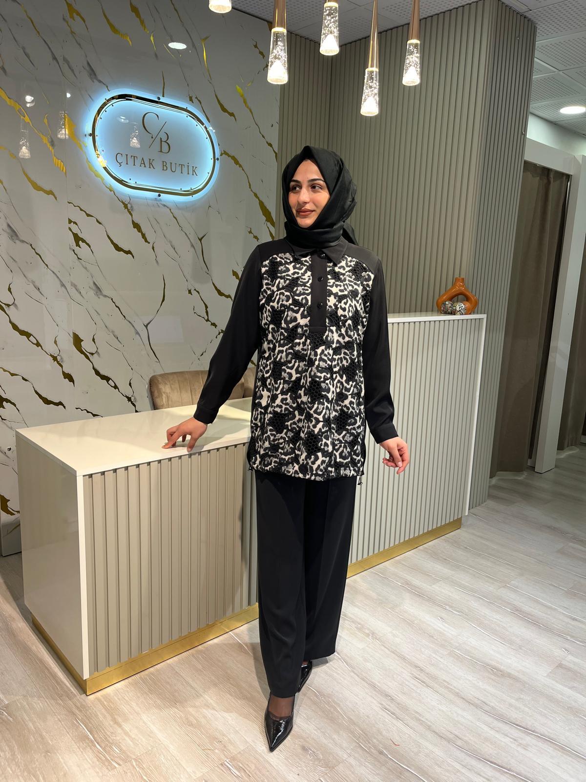 FUAT GÜRŞEN 4367 LEOPAR DESEN TUNİK