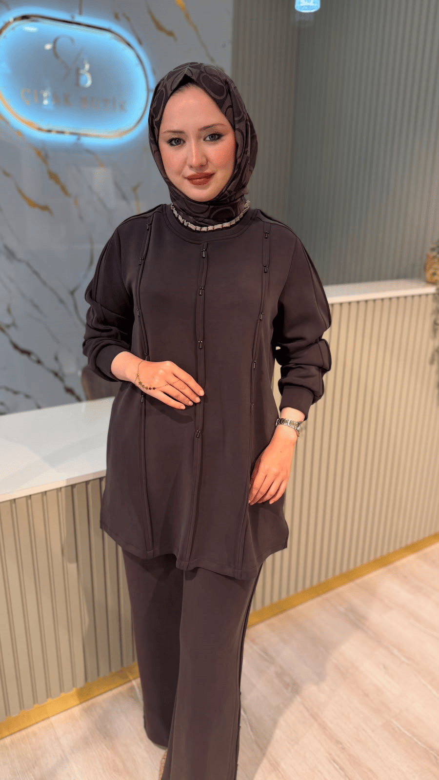 FUAT GÜRŞEN 6202 PANTOLONLU TAKIM-KAHVE