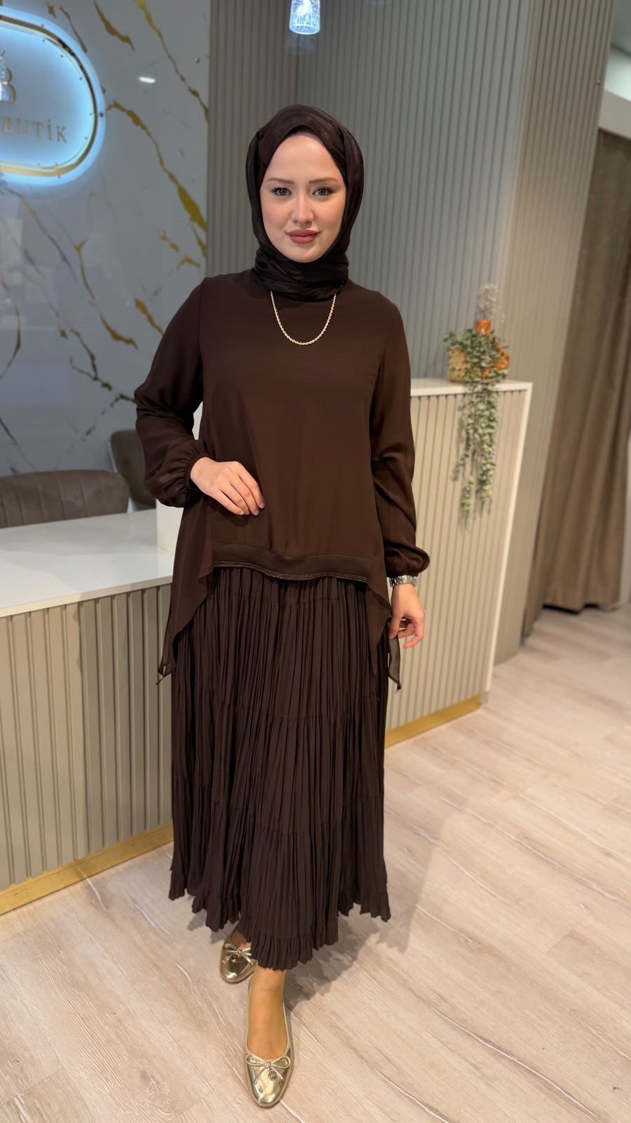 FUAT GÜRŞEN 6301 BLUZ- KAHVE