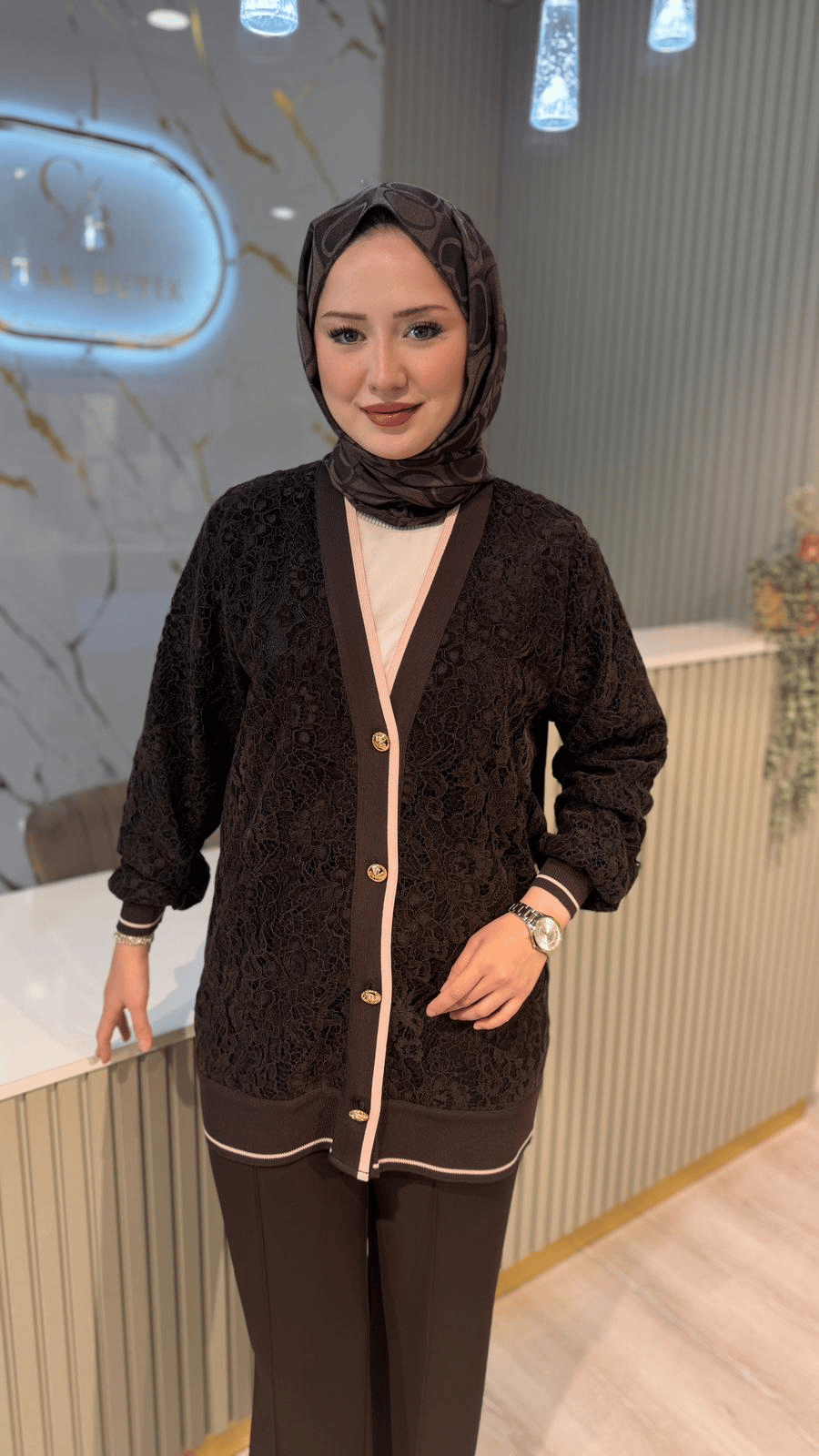 FUAT GÜRŞEN 6904 TRİKO HIRKA - KAHVE