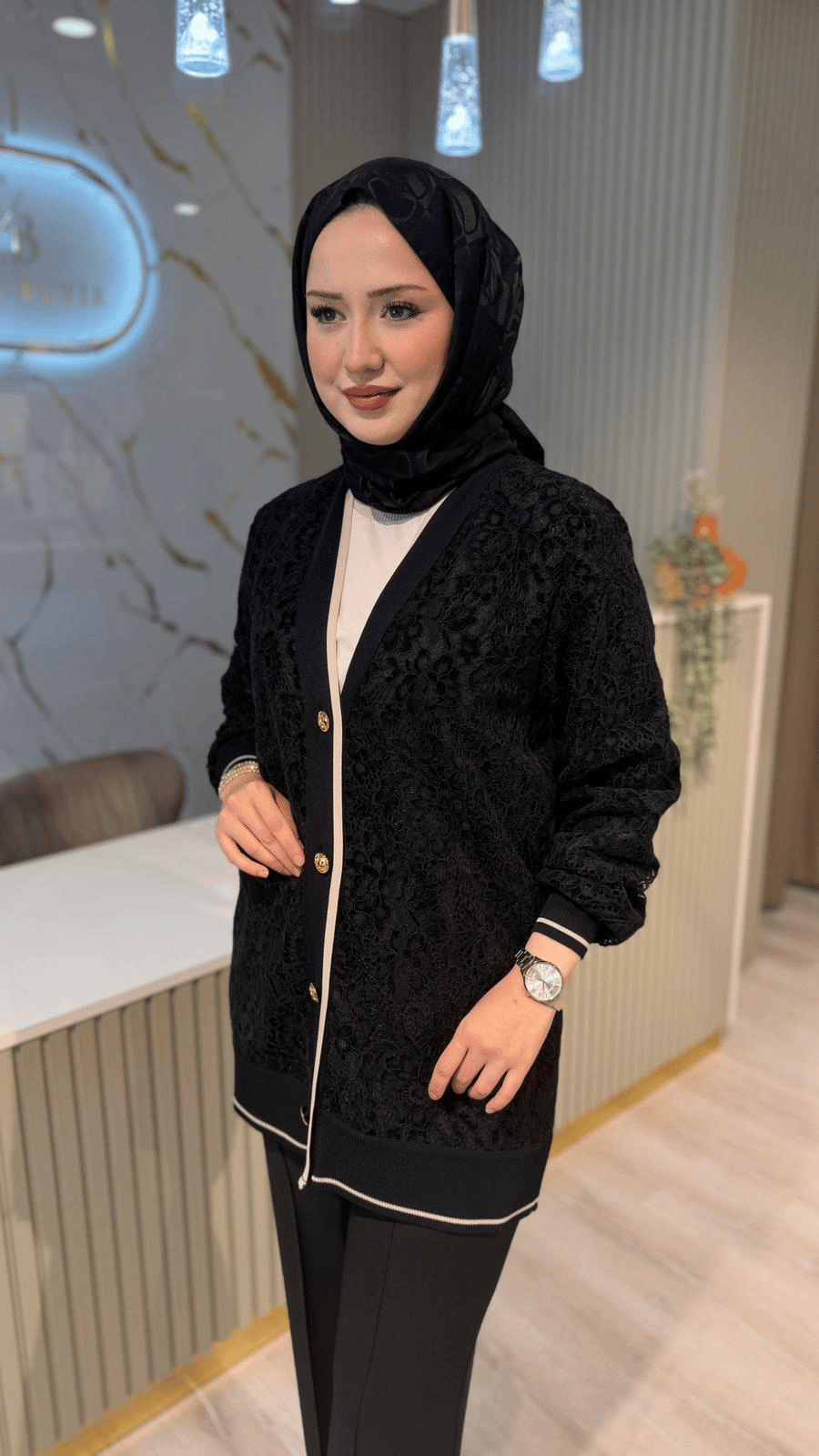 FUAT GÜRŞEN 6904 TRİKO HIRKA - SİYAH