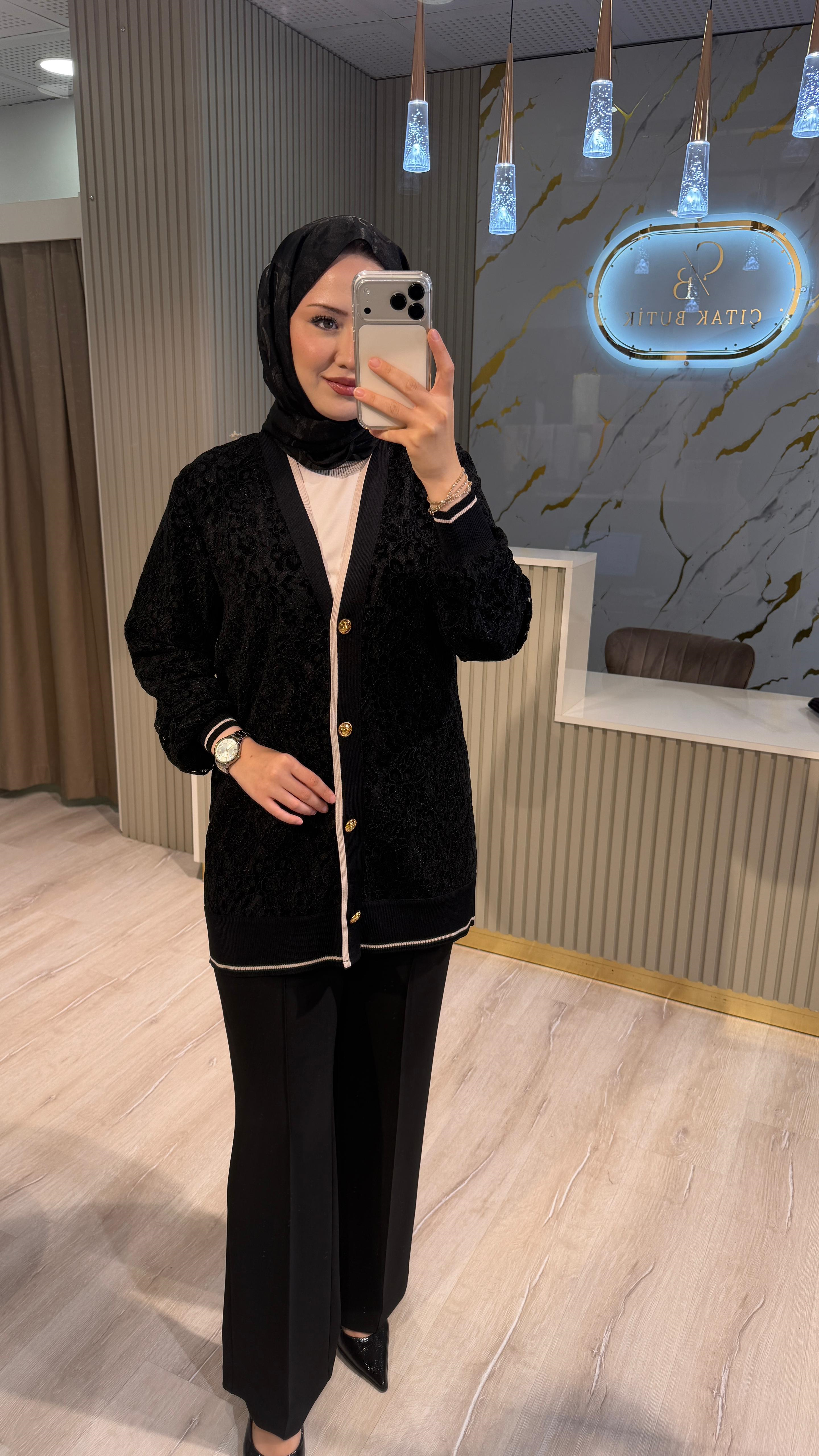 FUAT GÜRŞEN 6904 TRİKO HIRKA - SİYAH
