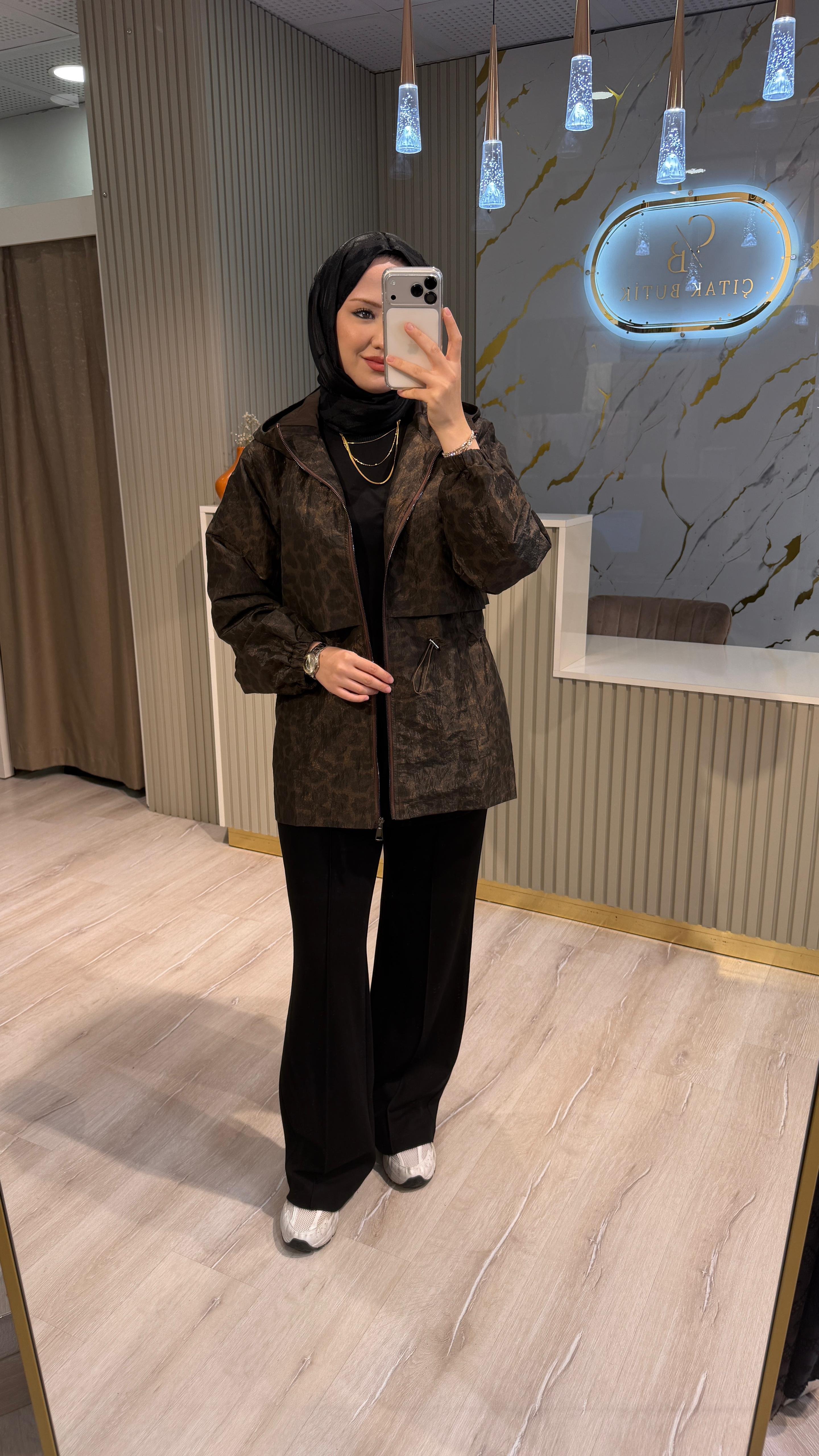 GHİSA  06600 LEOPAR DESEN MONT- KAHVE