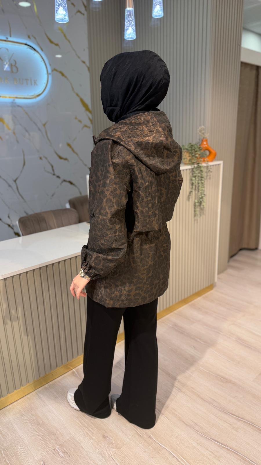 GHİSA  06600 LEOPAR DESEN MONT- KAHVE