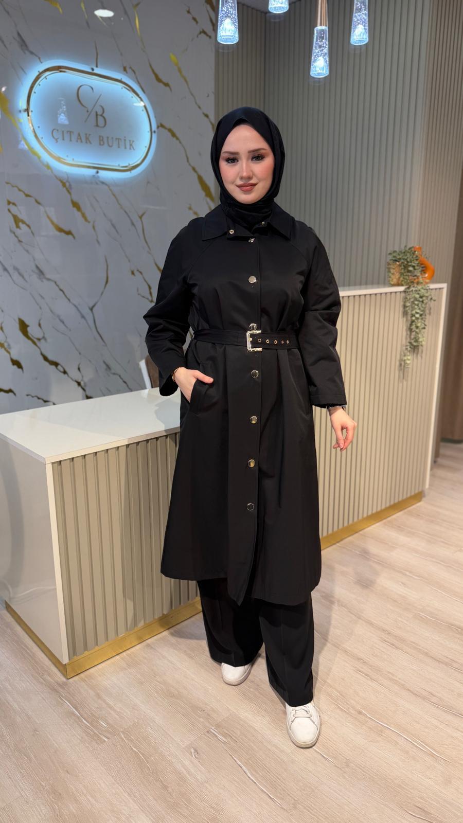 GHİSA 2687 TRENÇ - SİYAH