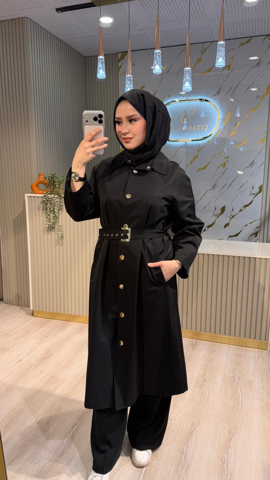 GHİSA 2687 TRENÇ - SİYAH