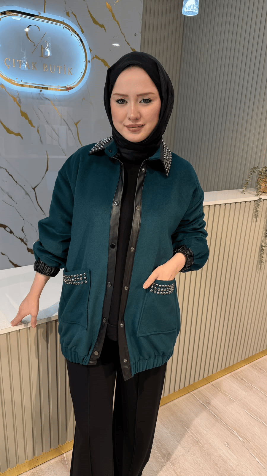 GHİSA 3460 CEKET- YEŞİL